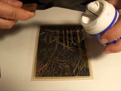 How to Use Crackle Embossing Paste with Brass Stencils