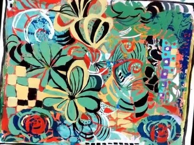 Painting Paper with Stencils by Suzi