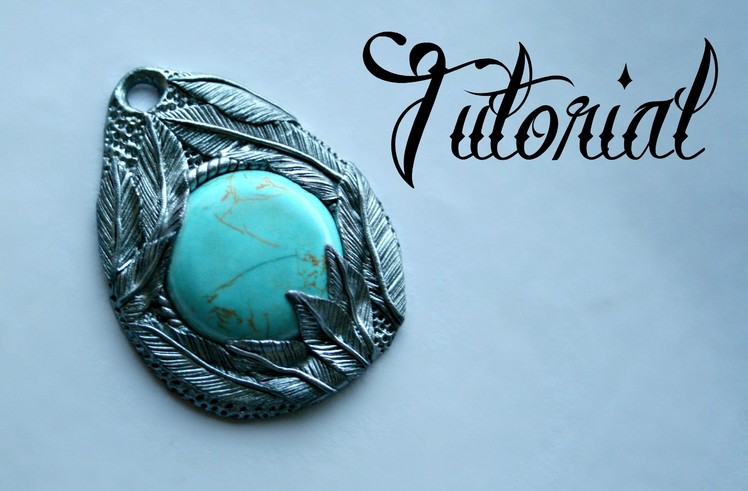 Silver & Turquoise Polymer Clay Feather Pendant Tutorial | DIY Jewellery | Fantasy | Velvetorium