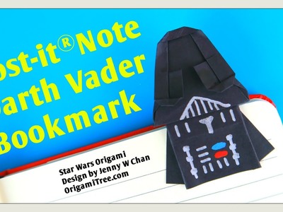 Star Wars Crafts - Star Wars Origami Darth Vader Bookmark Craft - Post- it® Note Paper Crafts