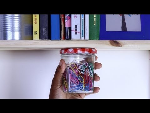 Tidy your desk with upcycled jars + Sugru