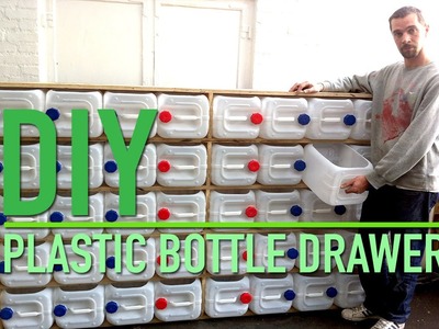 Upcycled plastic bottle drawer storage system