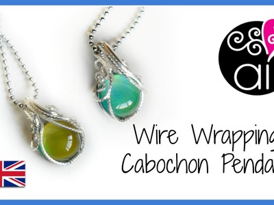 Wire Wrapping Cabochon Pendant | Wire Wrapping Basis Tutorial | Square Wires | ENG