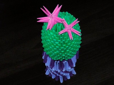 3D origami cactus (plant, peyote) tutorial