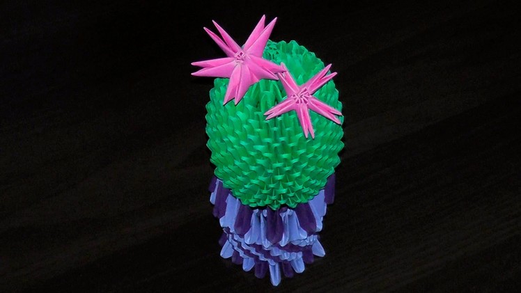 3D origami cactus (plant, peyote) tutorial