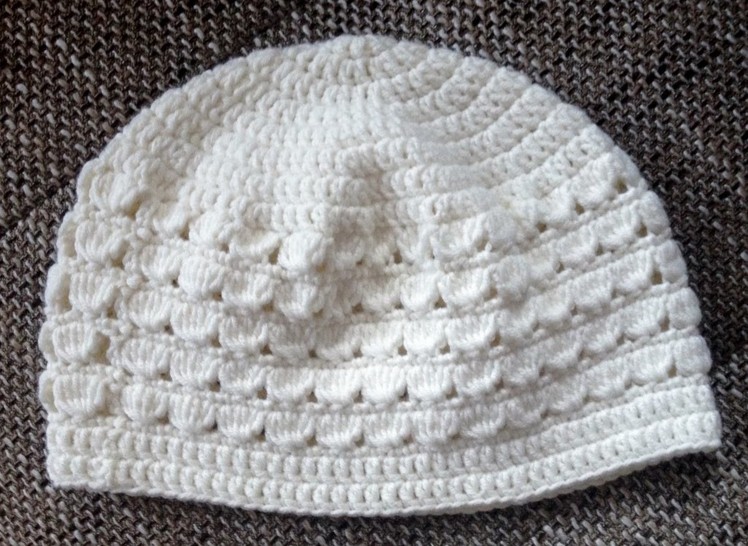 Crochet hat for girls 50 - 52cm - Tutorial shell pattern by BerlinCrochet