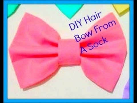 DIY Hair Bow from a sock ( no sewing required!)