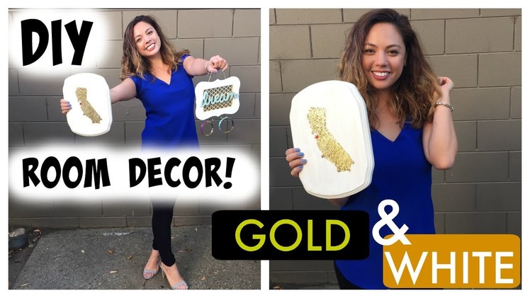 DIY ROOM DECOR! Gold & White!