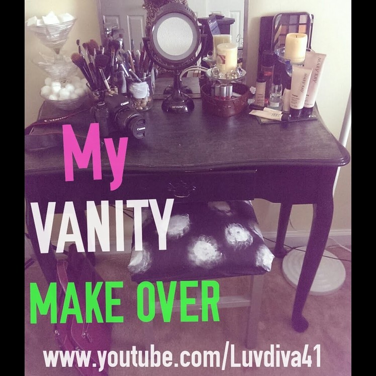 DIY Vanity Seat PLUS Vanity makeover