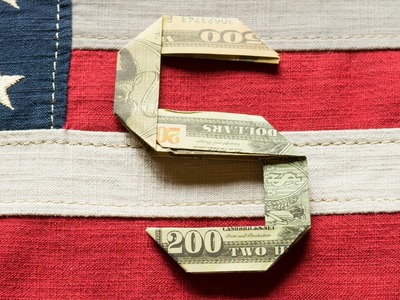 Dollar Bill Origami - Number 5 as a money gift - Tutorial 5.10