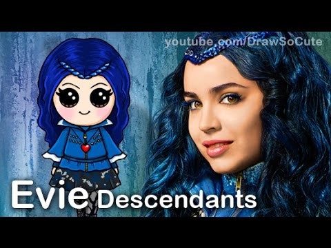 How to Draw Evie from Disney Descendants Cute step by step