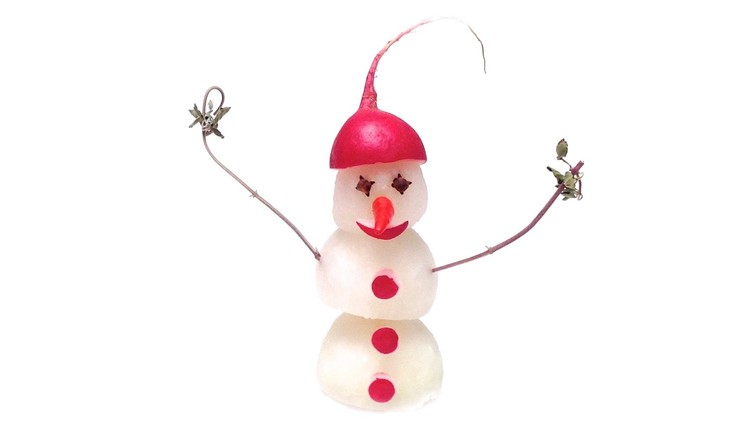 How to Make a Snowman with Radishes (HD)