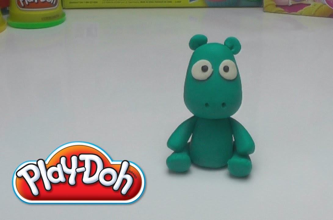 Play Doh Green Cute Hippo  - How to Do - DIY - Play with Clay