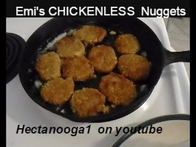 CHICKEN-LESS NUGGETS recipe, vegan meat alternative, chicken patties, chicken nuggets