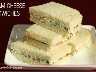 Cream Cheese Sandwiches   Cucumber Recipe by Manjula