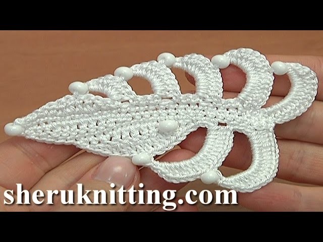 Crochet  Asymmetrical Double Sided Flat Leaf Tutorial 35