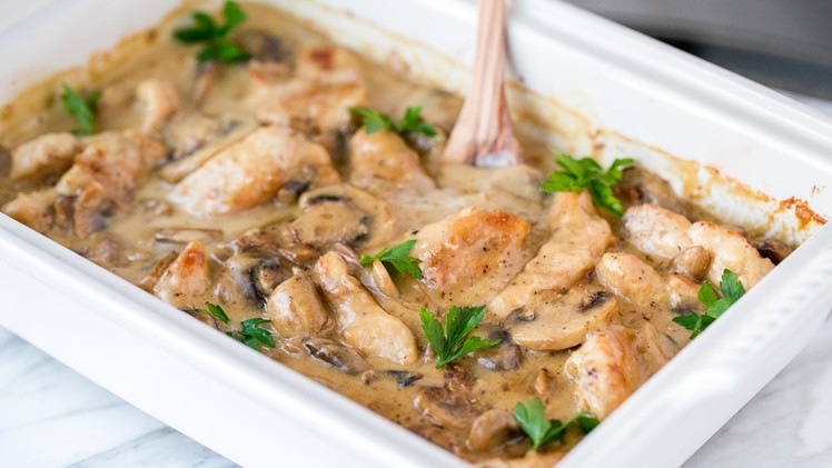 Dinner: Chicken and Mushroom Casserole Recipe - Natashas Kitchen