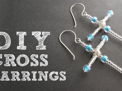 DIY Beaded Cross Earrings - Christmas Earrings Tutorial
