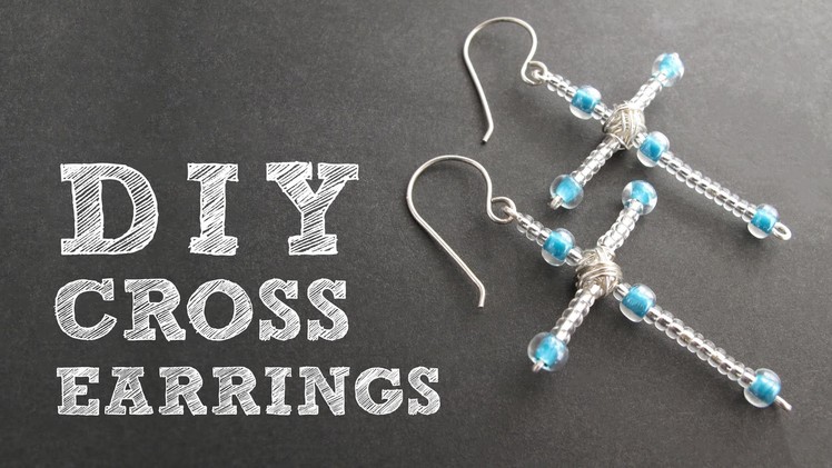 DIY Beaded Cross Earrings - Christmas Earrings Tutorial