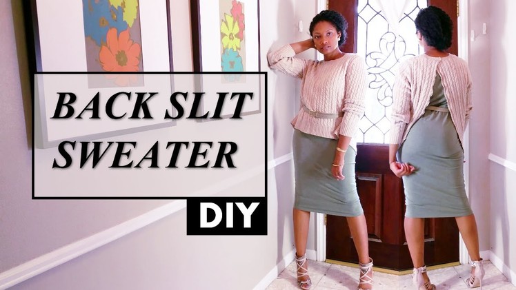 DIY Belted Back Slit Sweater | Blueprint DIY