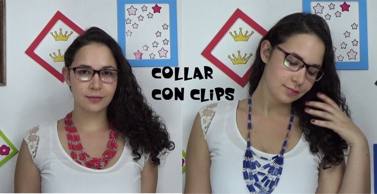 DIY collar con clips de papel.necklace paper clips