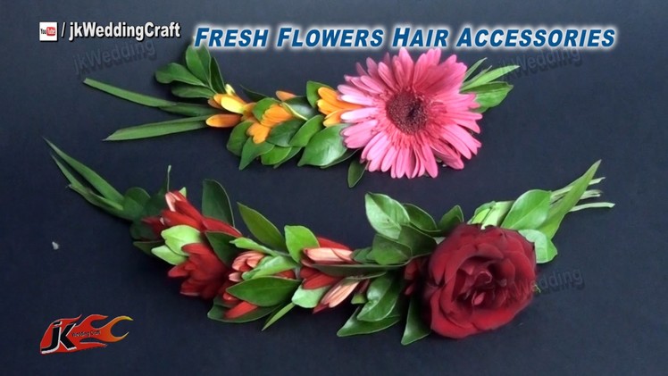 DIY Fresh Flower Wedding Hair Piece | How to make | JK Wedding Craft 033