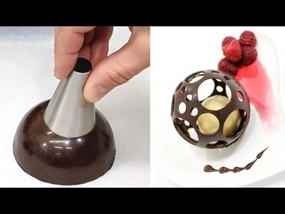 DIY - How To Make A Chocolate Sphere.Chocolate Decoration Technique