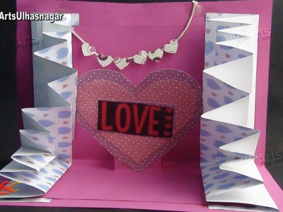 DIY Valentine's Day Pop-up Greeting Card | How to make | JK Arts 845
