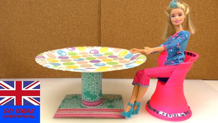 How to Make a Doll Table - Doll Crafts - DIY Barbie table