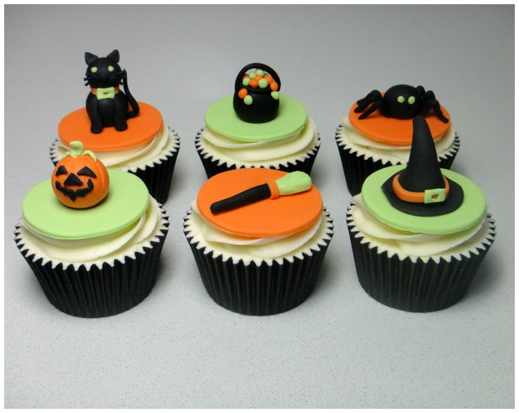 How to Make Halloween Sugarpaste. Fondant  Cupcake Topper Cake Decorating Tutorial