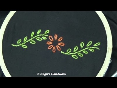 Lazy Daisy Stitch-Detached Chain Stitch - Hand Embroidery Tutorials By Nagu's Handwork
