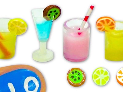 Miniature doll glass, cup, mug or jar and fruit slices tutorial - Dollhouse DIY