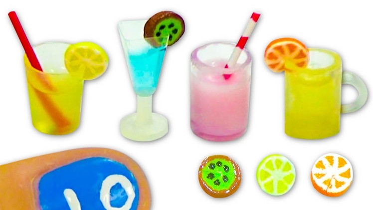 Miniature doll glass, cup, mug or jar and fruit slices tutorial - Dollhouse DIY