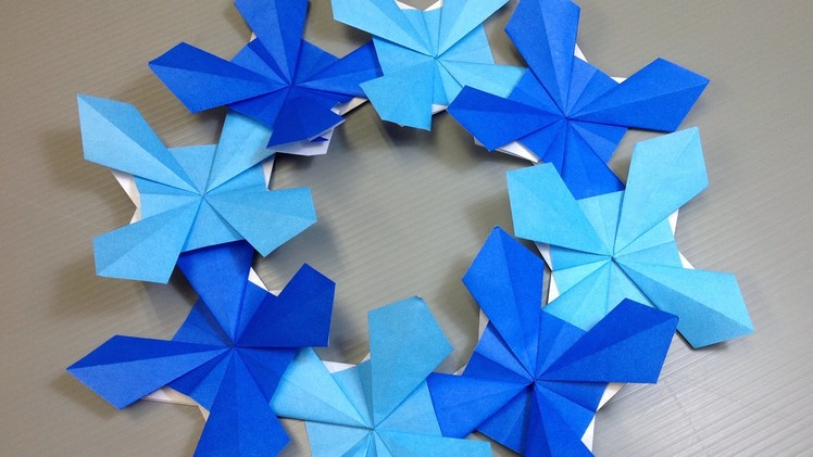 Origami Corn Flower Wreath or Coaster for Spring!