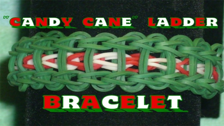 Rainbow Loom® "Candy Cane" Ladder Bracelet Tutorial