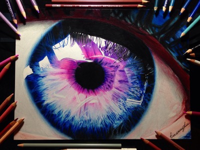 Realistic eye drawing timelapse