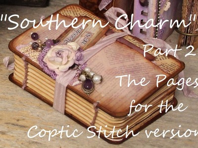 "Southern Charm" Part 2 "The Pages" Printable Mini Book Coptic Stitch