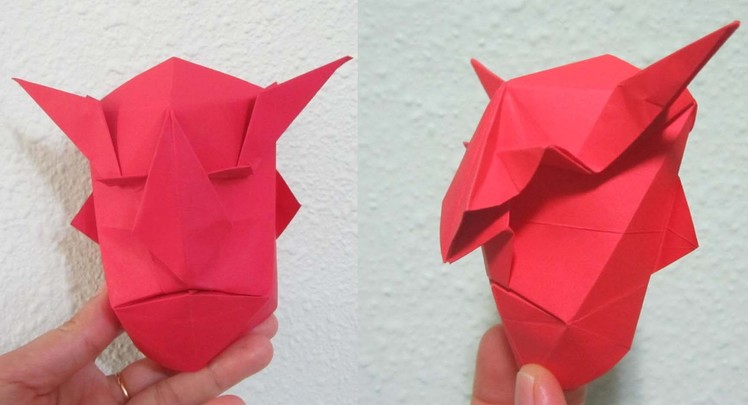 TUTORIAL - How to make Origami Devil Mask (Creator: Jun Maekawa)