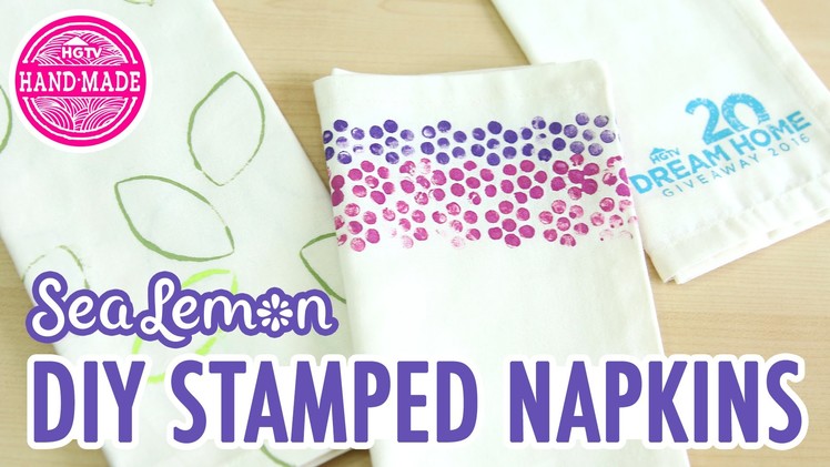 3 Easy DIY Stamped Napkins with Sea Lemon - HGTV Handmade