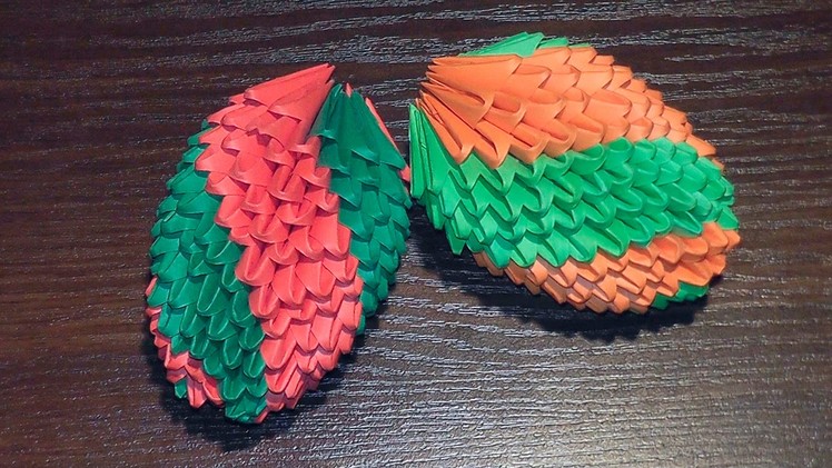 3D origami an Easter egg (fir-cone) tutorial