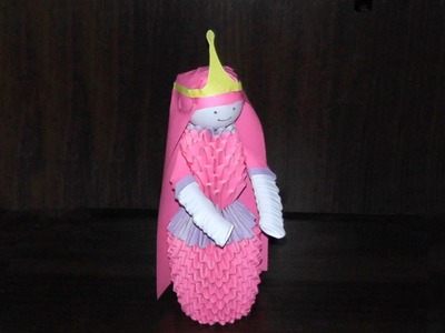 3D origami Princess Bubblegum (tutorial, instructions)