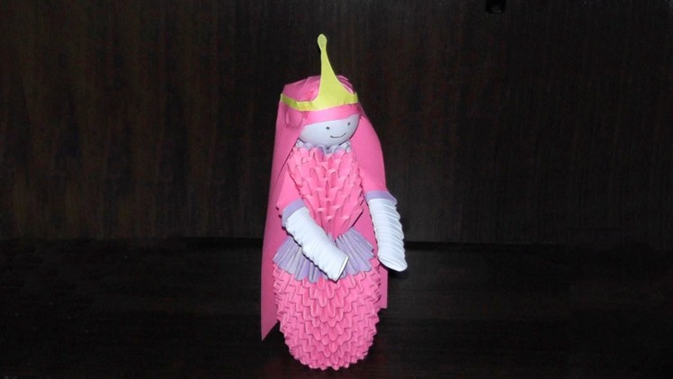 3D origami Princess Bubblegum (tutorial, instructions)