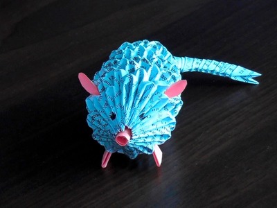 3D origami rat (mouse) assembly diagram (tutorial, instructions)