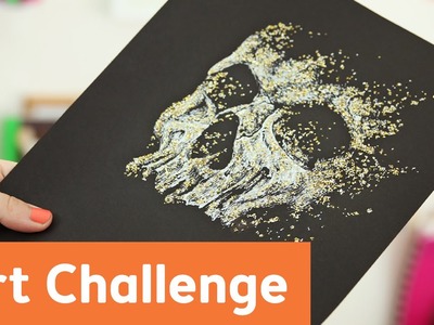 Art Challenge 4: Bones, Glitter, Black