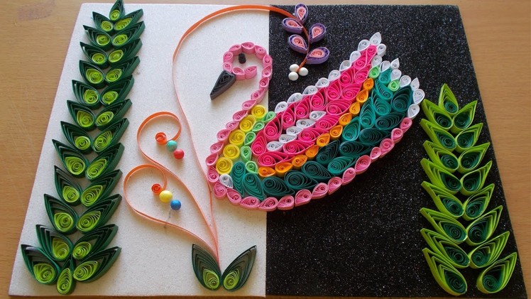Creative & Easy Paper Quilling Design : How to Make Wall Decor Using Duck Quilling Pattern