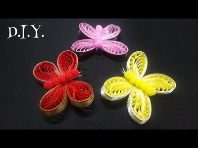 ♡ ❀ ♡ D.I.Y. Ribbon Quilled Butterfly ♡ ❀ ♡