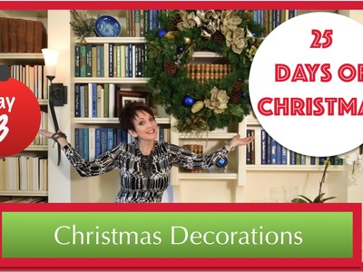Decorate a Bookcase & Wreath for Christmas | 3rd Day of 25 Days of Christmas 2015!