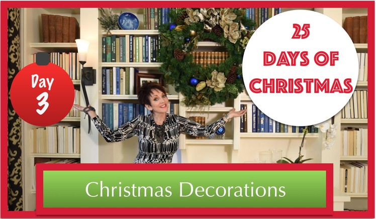 Decorate a Bookcase & Wreath for Christmas | 3rd Day of 25 Days of Christmas 2015!