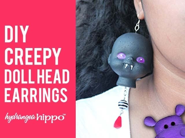 DIY Creepy Baby Doll Head Earrings for Halloween