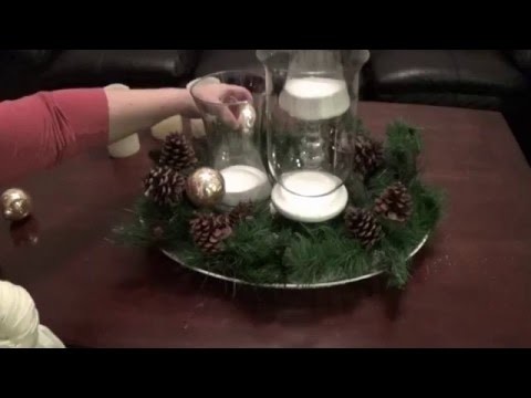 DIY Holiday Decorating with Flameless Candles: The Hurricane Vases and a Garland